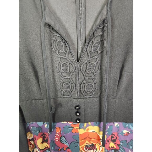 Modcloth X Anna Sui Women's Sz. 6 Rooted In Retro Maxi Print Bell Sleeve Dress - Picture 3 of 8